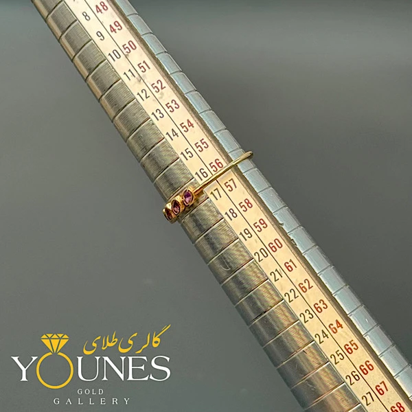 انگشتر چهار نگین بنفش بیضی طلا